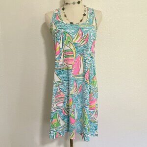 Lilly Pulitzer Melle Trapeze Tank Dress Small You Gotta Regatta Resort Summer